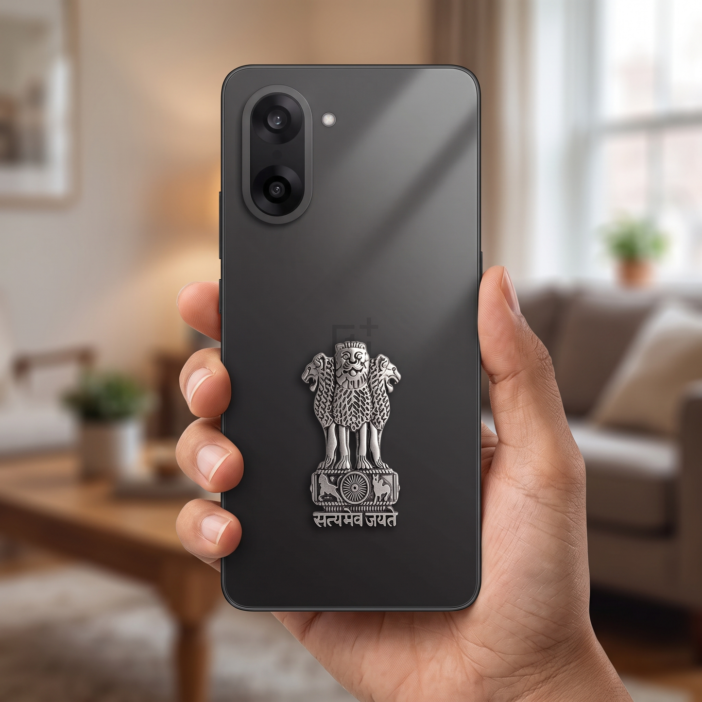 One Plus Nord CE5 5G Compatible Satyamev Jayate 3D Metal Emblem Sticker