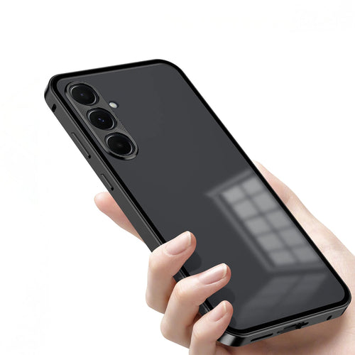 Samsung Galaxy A55 5G Aluminium Metal Bumper Shield Transparent Back Case