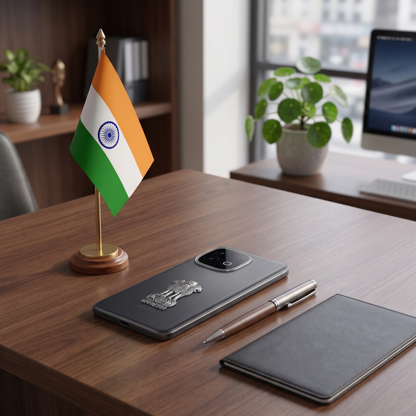 iQOO Neo 10 5G Compatible Satyamev Jayate 3D Metal Emblem Sticker