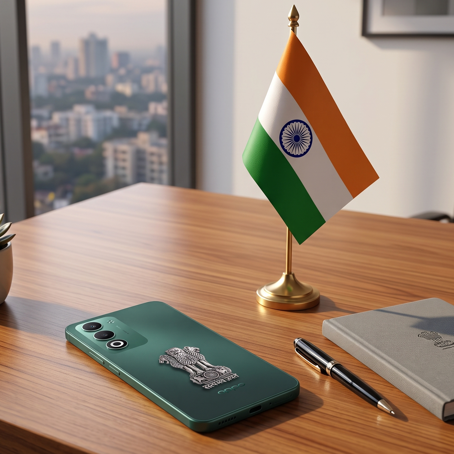 Oppo A5 5G Compatible Satyamev Jayate 3D Metal Emblem Sticker