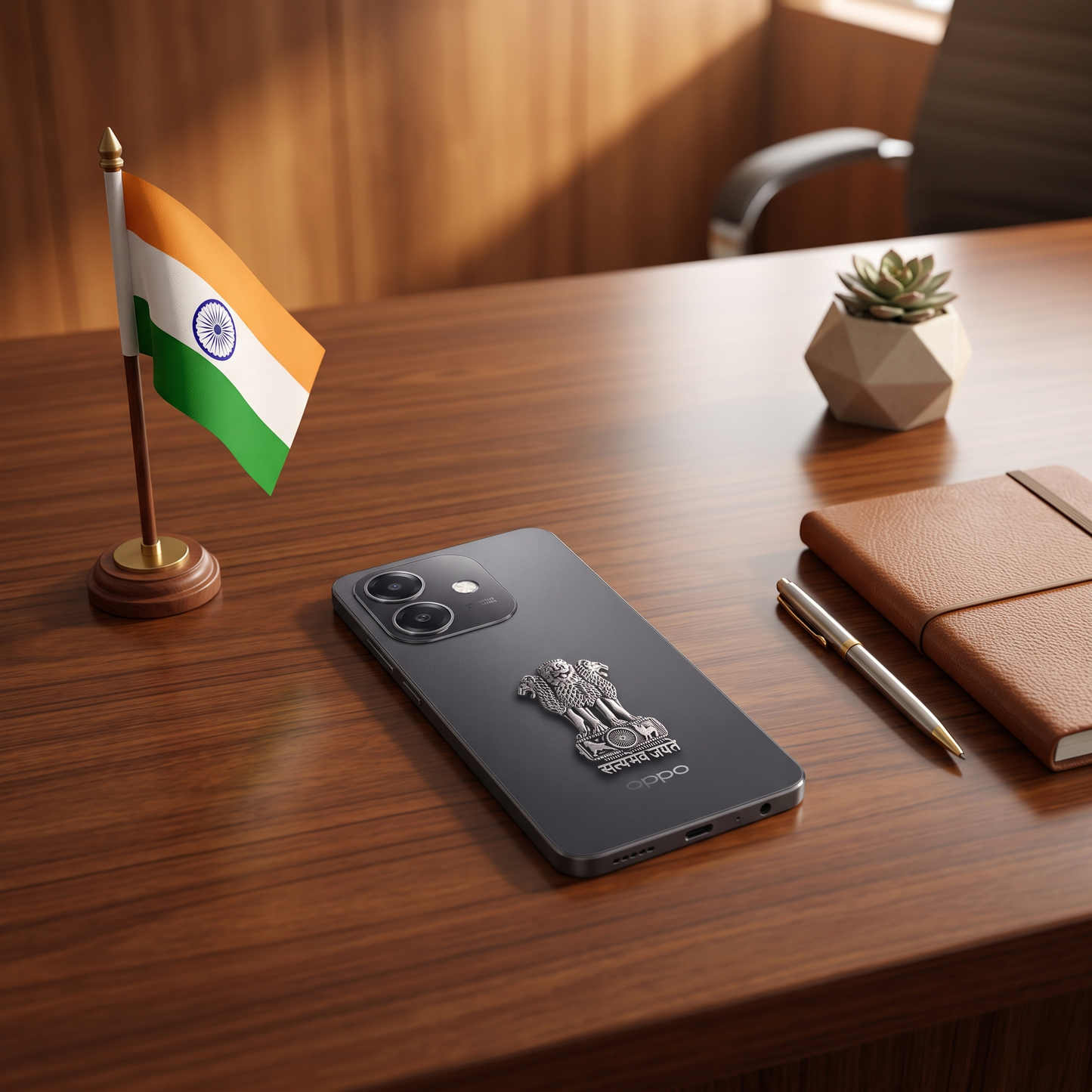Oppo A3x 5G Compatible Satyamev Jayate 3D Metal Emblem Sticker