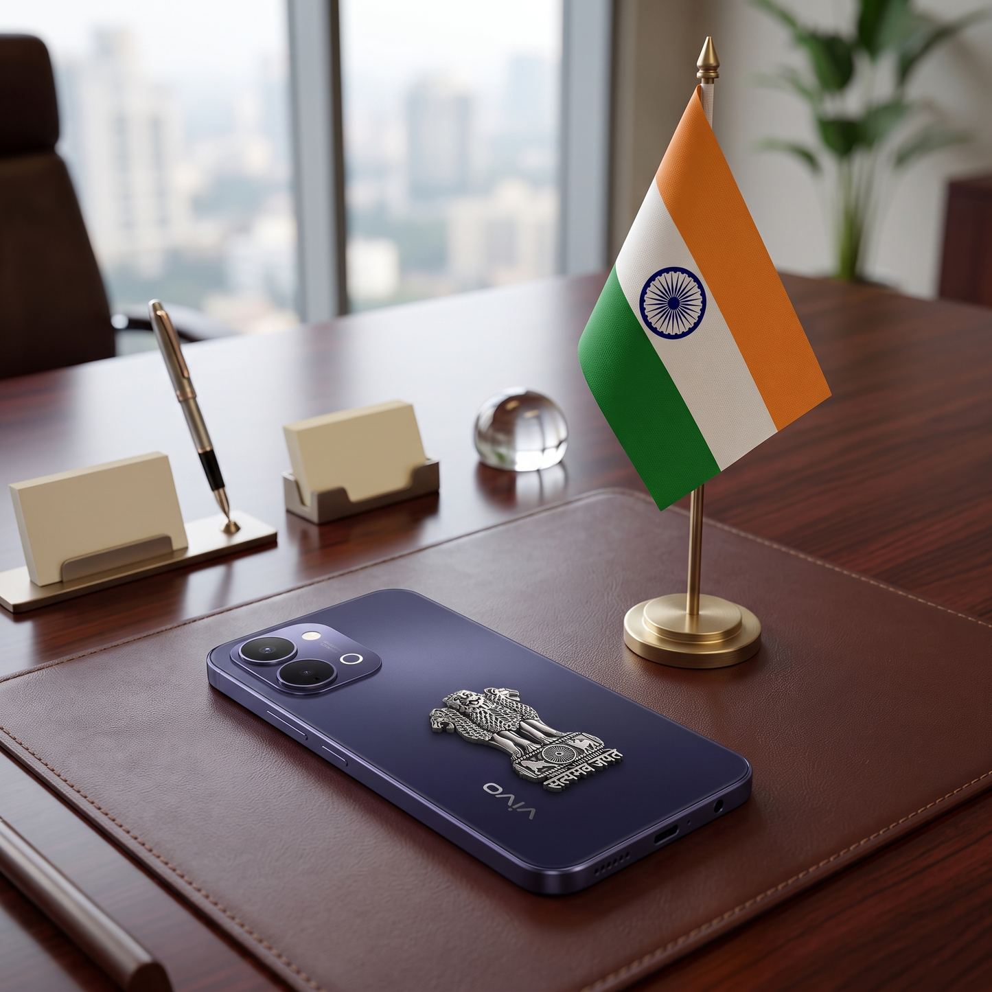 Vivo Y21 5G Compatible Satyamev Jayate 3D Metal Emblem Sticker