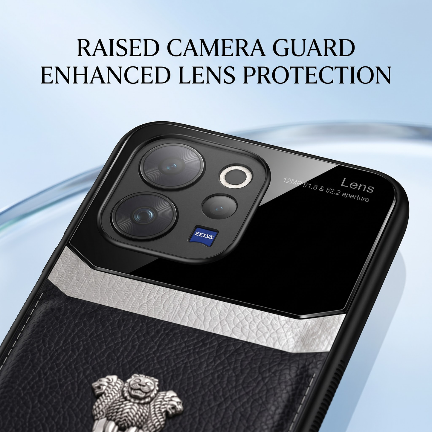 Vivo V70 5G Satyamev Jayate 2-in-1 Emblem Leather Lens Protective Back Case