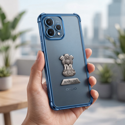 Oppo Reno 15 5G Satyamev Jayate 2-in-1 Emblem Transparent Shockproof Airbag Case