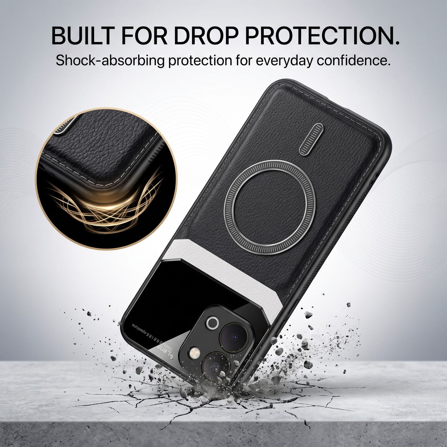 Vivo T5X 5G Premium Magsafe Magnetic Leather Lens Protective Case
