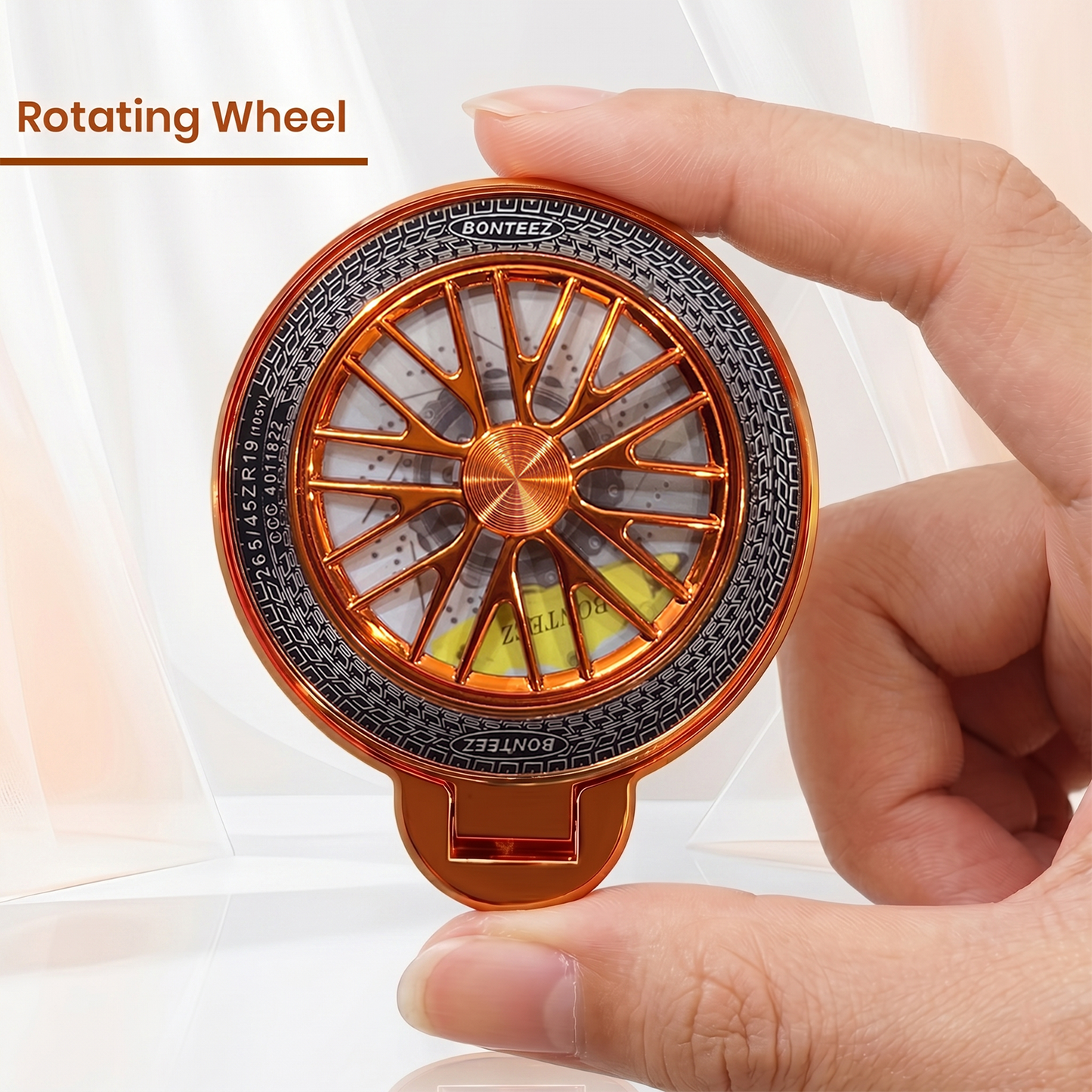 Vivo V60 5G Stress Buster Wheel Rotating Shimmer Airbag Cosmic Orange Case