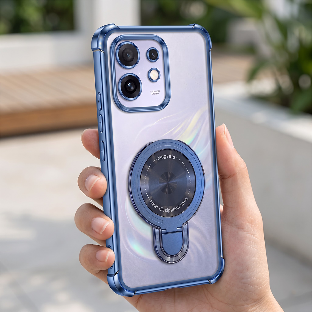 Oppo Reno 16 5G Luxury Four Corner Invincible Bracket Ring Stand Case