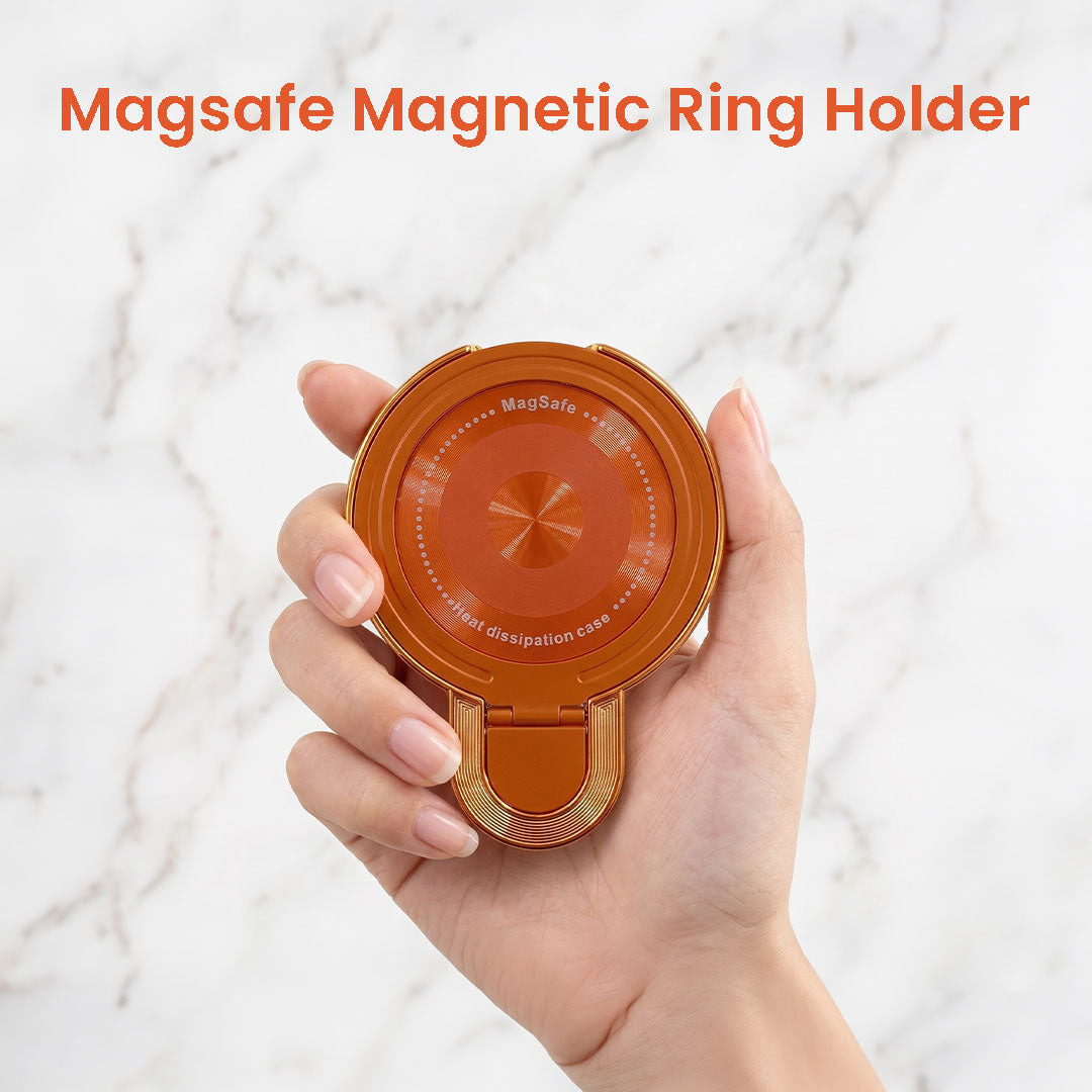 Vivo V70 5G Invincible Bracket Ring Stand Shimmer Airbag Cosmic Orange Case