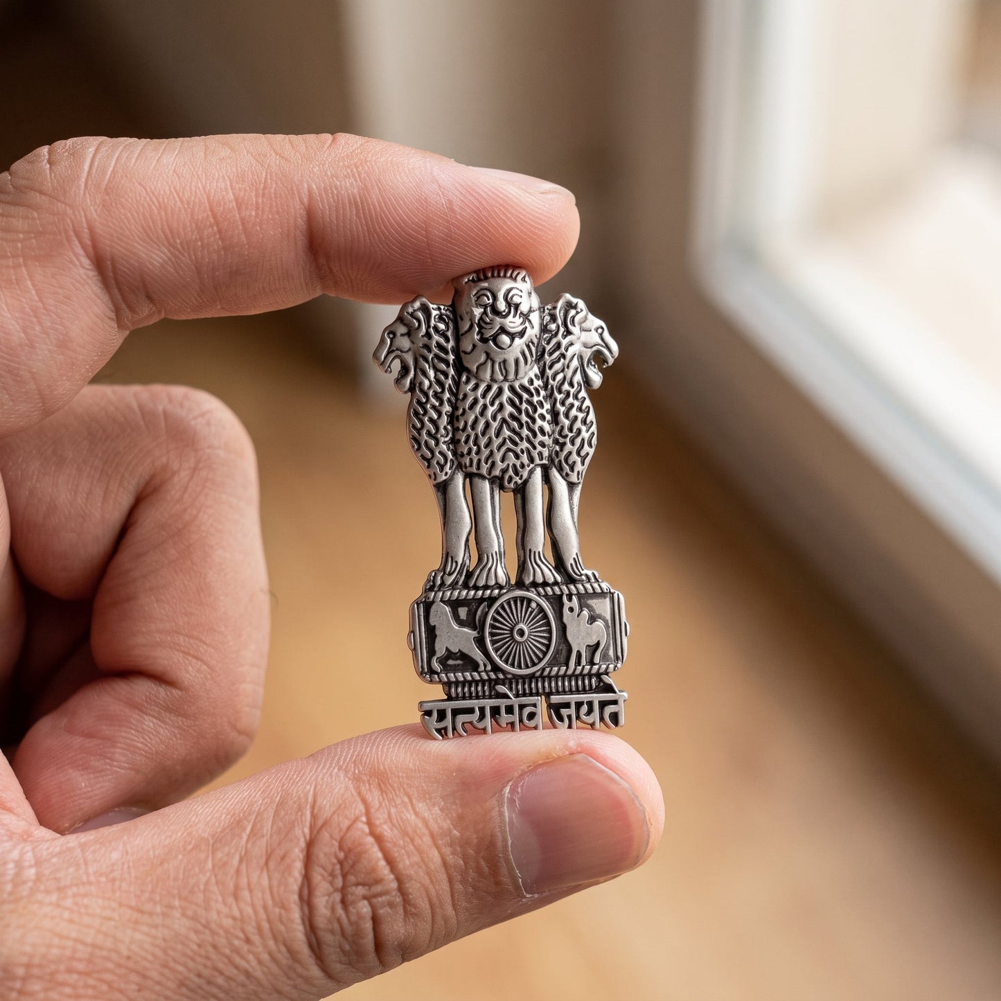 Google Pixel 9a 5G Compatible Satyamev Jayate 3D Metal Emblem Sticker