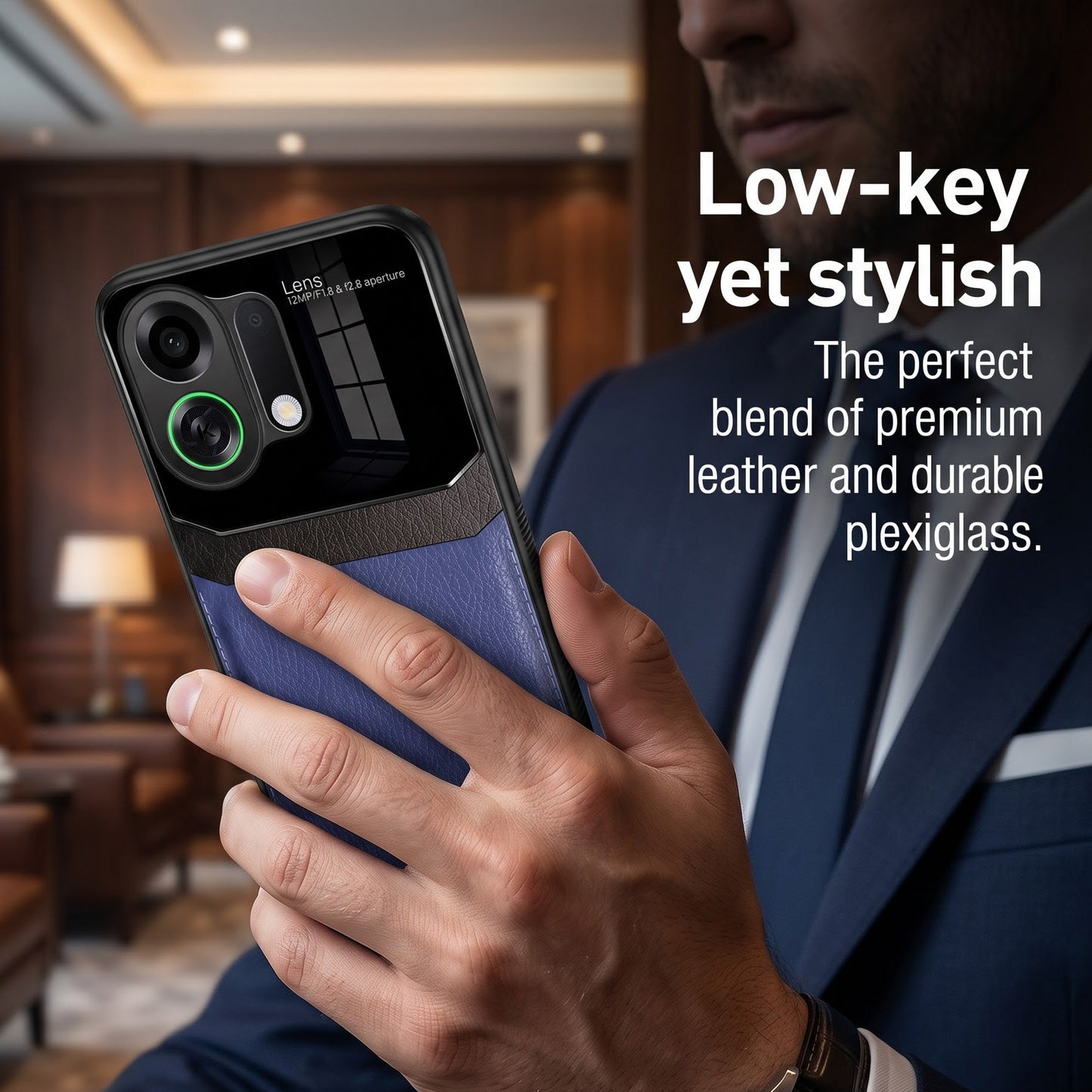 Oppo k13 Turbo 5G Premium Leather Lens Protective Case