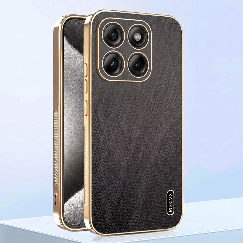 Motorola Edge 70 Fusion 5G Premium Electroplated Frame Gold Thread Pattern Soft Case