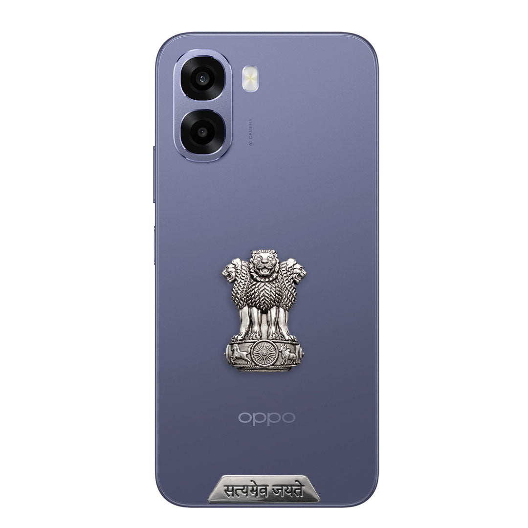 Oppo A6x 5G Compatible Satyamev Jayate 3D Metal Emblem Sticker