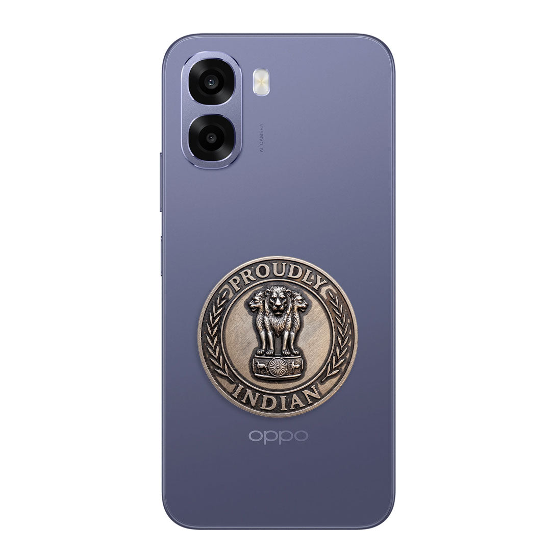 Oppo A6x 5G Compatible Satyamev Jayate 3D Metal Emblem Sticker