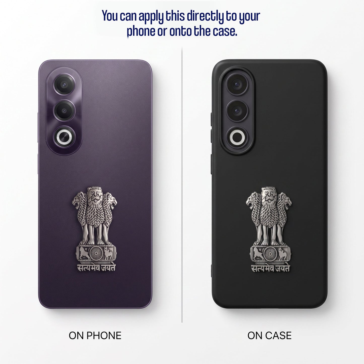 Oppo K12X 5G Compatible Satyamev Jayate 3D Metal Emblem Sticker