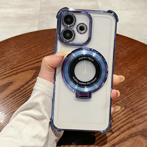 Oppo A5 Pro 5G Original Luxury Magnifier Ring Stand Shockproof Airbags Corner Case
