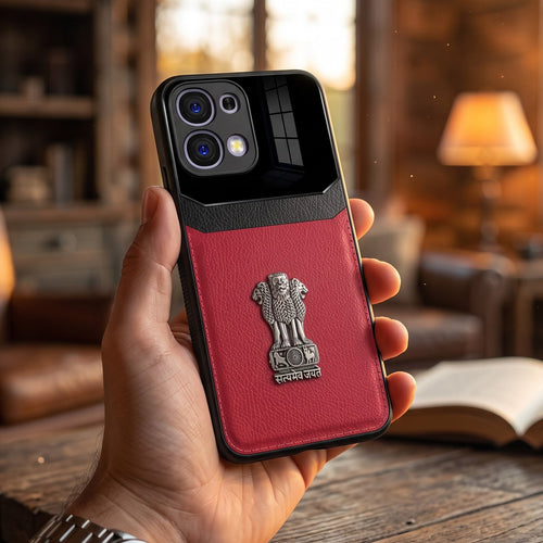 Oppo F31 5G Satyamev Jayate 3D Metal Leather Back Case