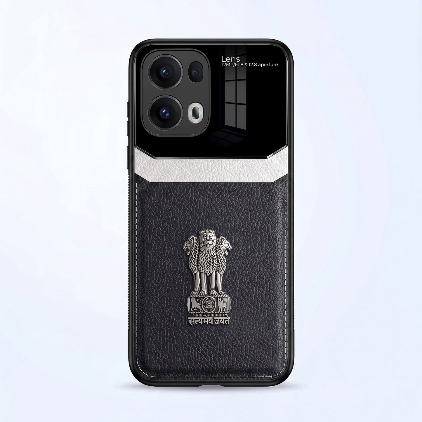 Oppo Reno 13 Pro 5G Satyamev Jayate 3D Metal Leather Back Case