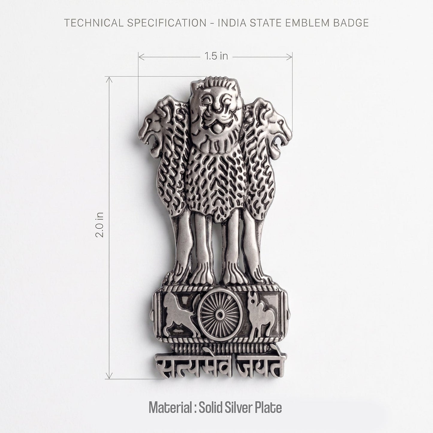 Oppo Reno 13 Pro 5G Satyamev Jayate 3D Metal Leather Back Case