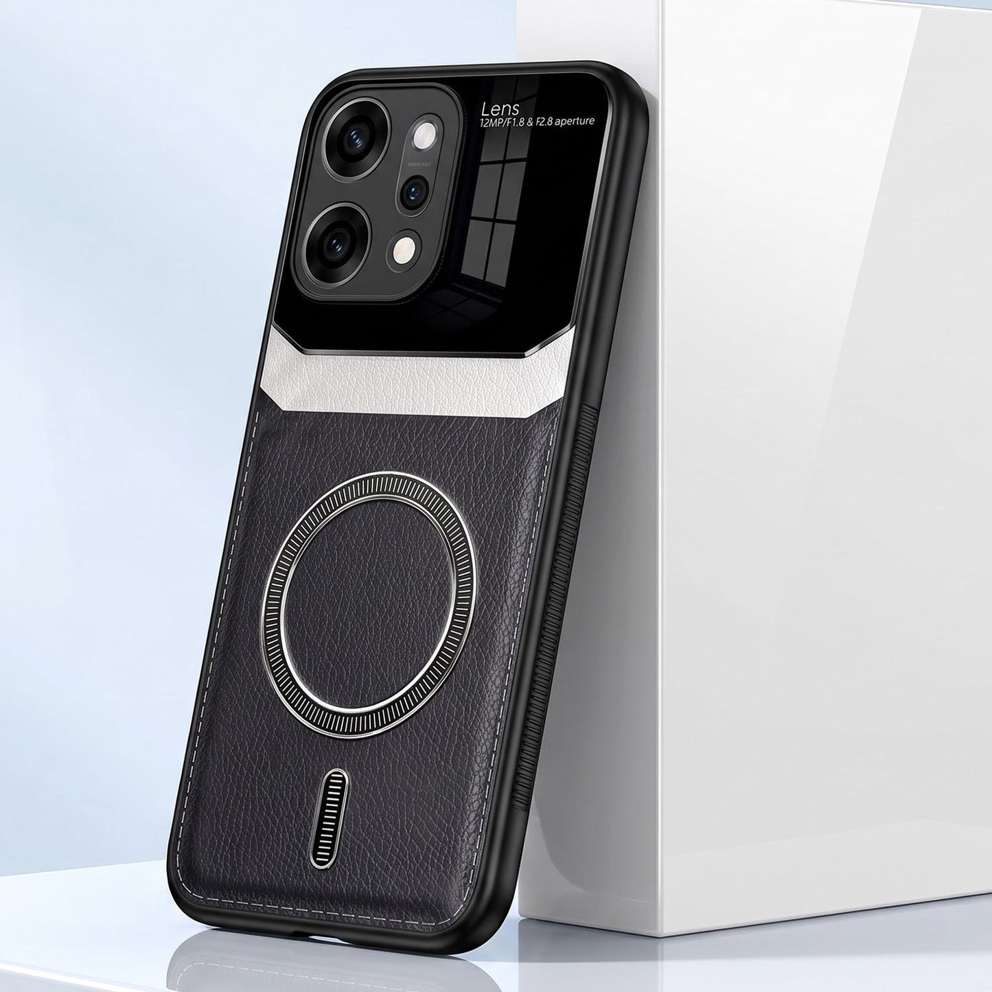 Oppo Reno 14 Pro 5G Premium Magsafe Magnetic Leather Lens Protective Case