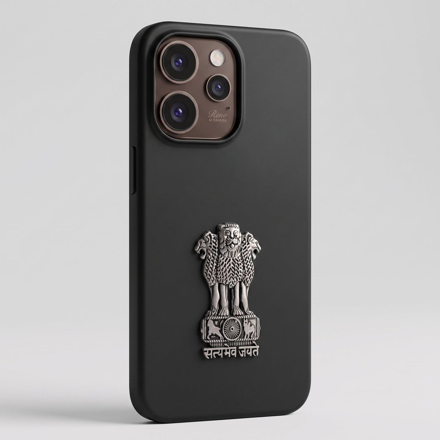 Oppo Reno 15 Pro 5G Compatible Satyamev Jayate 3D Metal Emblem Sticker