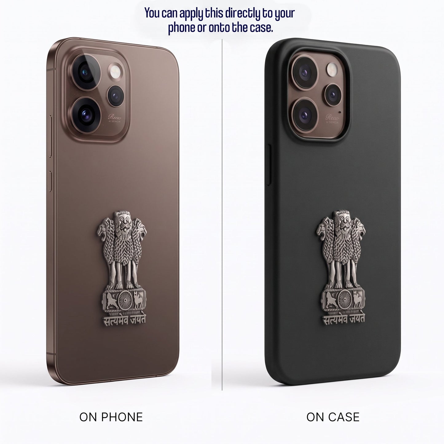 Oppo Reno 15 Pro 5G Compatible Satyamev Jayate 3D Metal Emblem Sticker