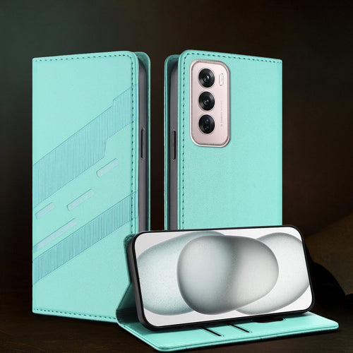 Oppo Reno 12 Pro 5G Magnetic Embossed Multi-Functional Wallet Retro PU Leather Flip Case