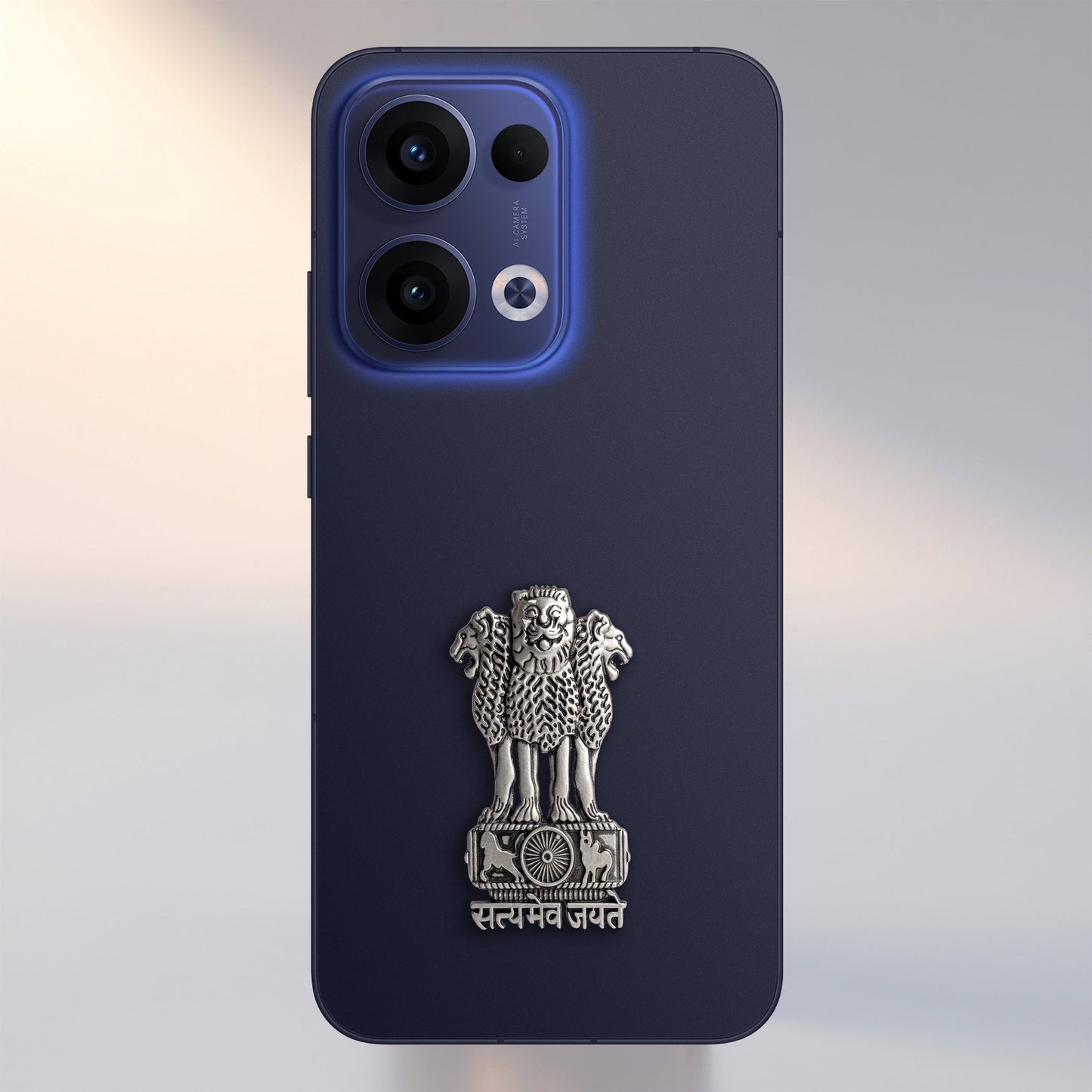 Oppo Reno 13 5G Compatible Satyamev Jayate 3D Metal Emblem Sticker