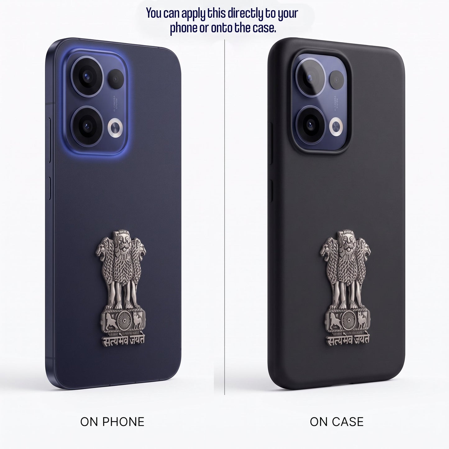 Oppo Reno 13 5G Compatible Satyamev Jayate 3D Metal Emblem Sticker