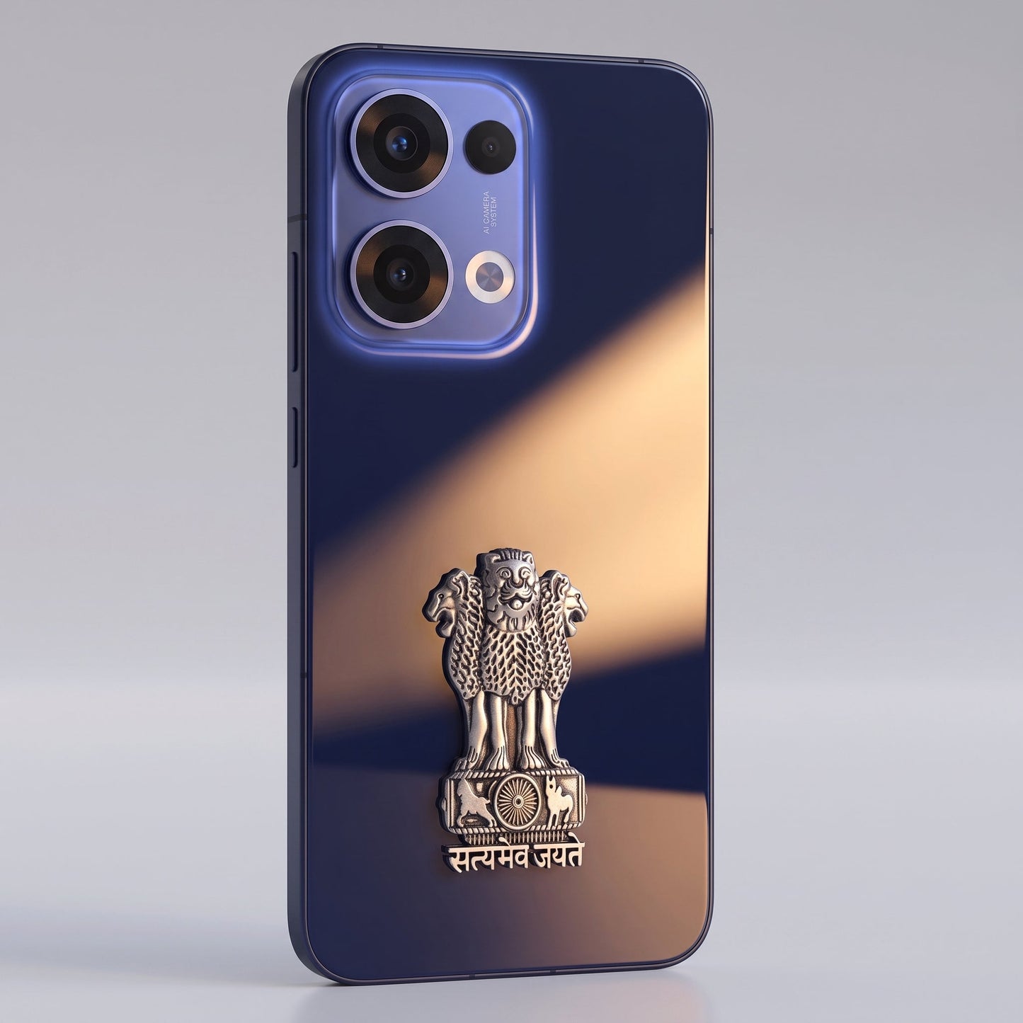 Oppo Reno 13 5G Compatible Satyamev Jayate 3D Metal Emblem Sticker