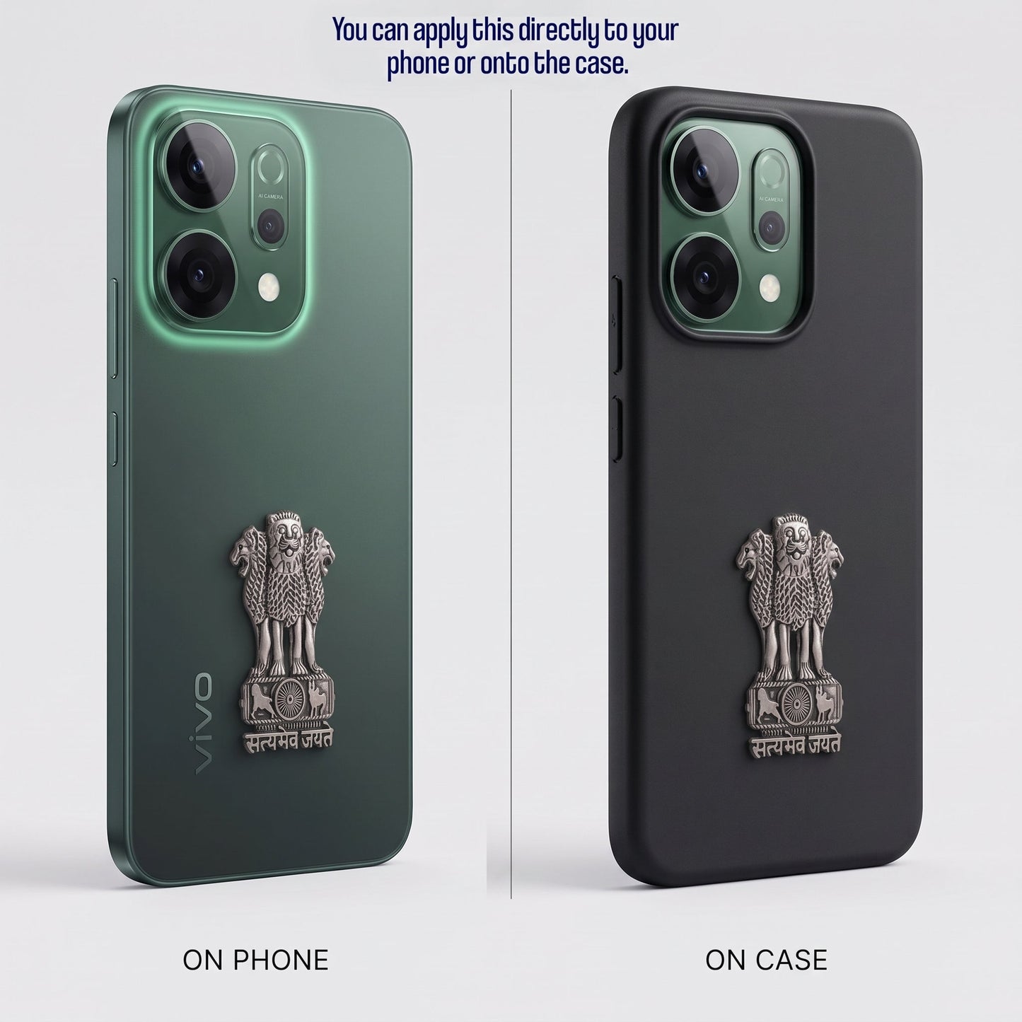 Oppo Reno 14 5G Compatible Satyamev Jayate 3D Metal Emblem Sticker