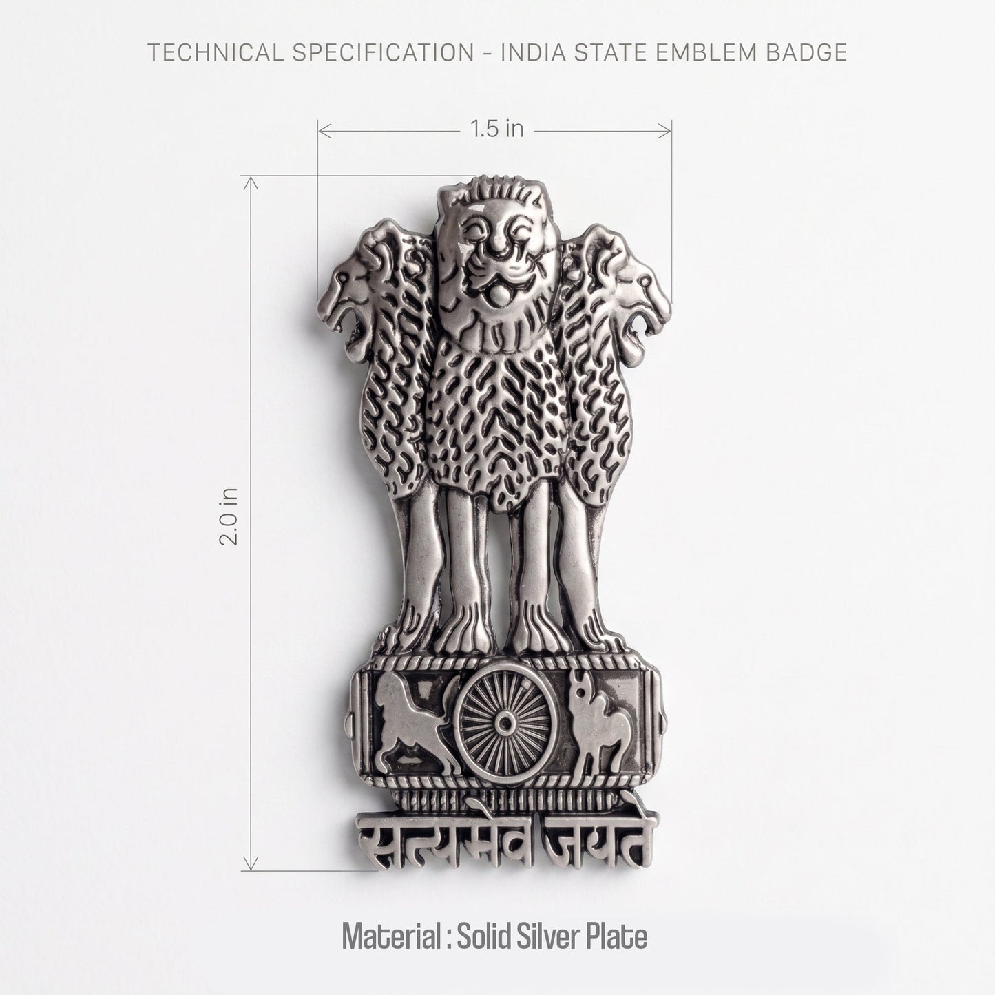 Tecno Spark 40 5G Compatible Satyamev Jayate 3D Metal Emblem Sticker