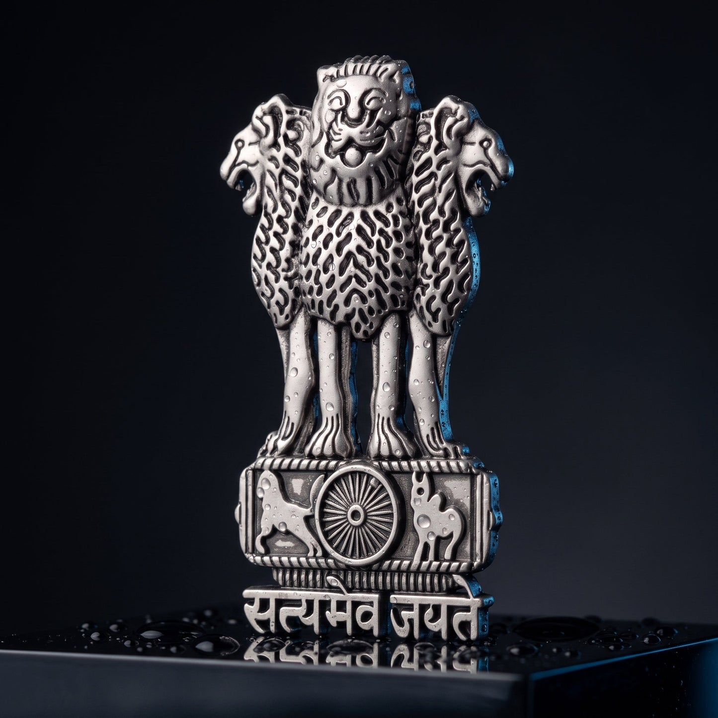 Vivo Y100 5G Compatible Satyamev Jayate 3D Metal Emblem Sticker