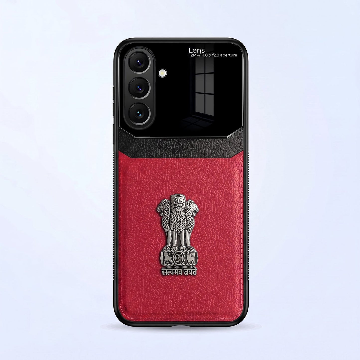 Samsung Galaxy A37 5G Satyamev Jayate 3D Metal Leather Back Case