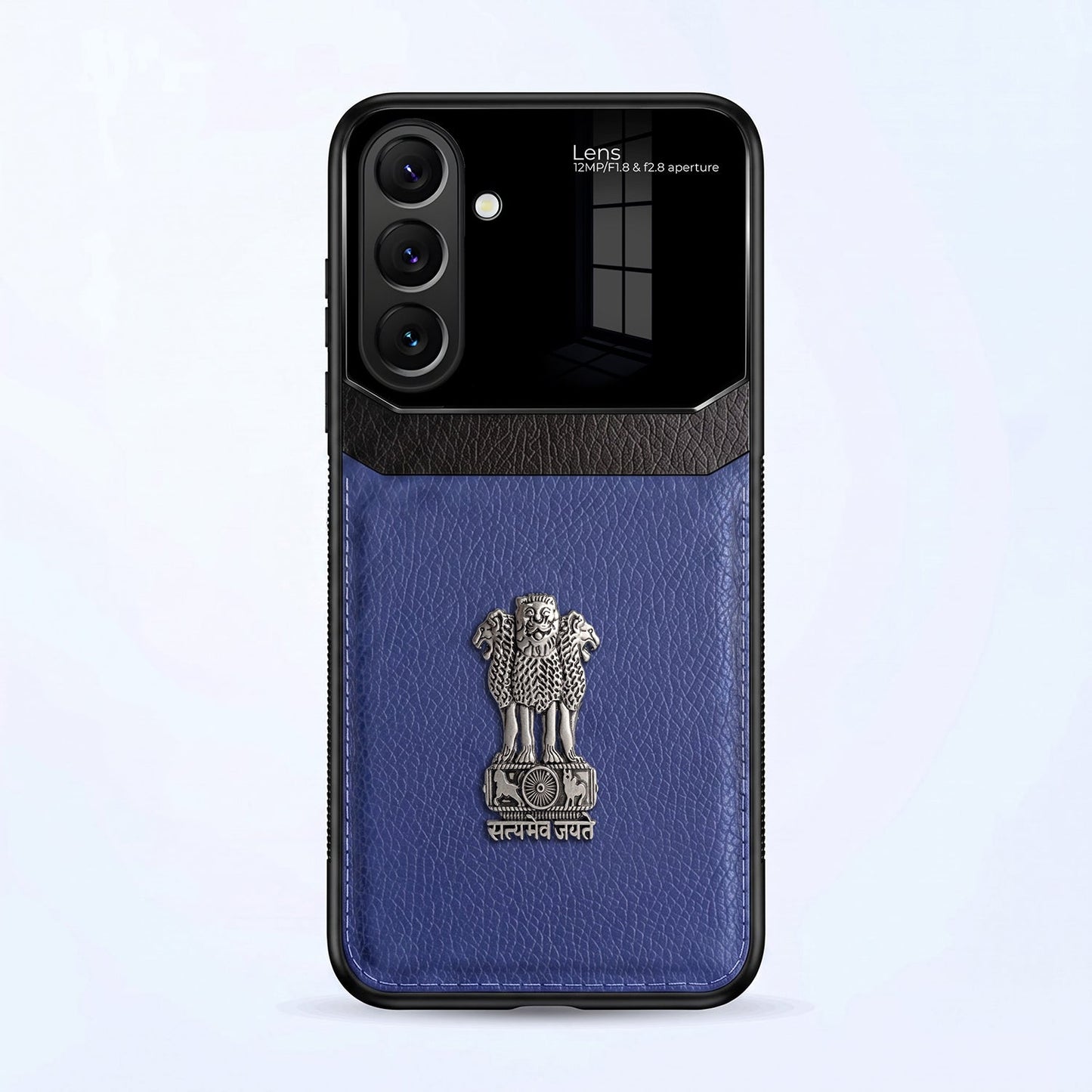 Samsung Galaxy A37 5G Satyamev Jayate 3D Metal Leather Back Case