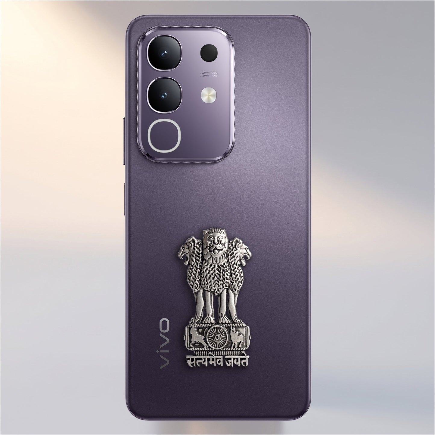 Vivo T4x 5G Compatible Satyamev Jayate 3D Metal Emblem Sticker