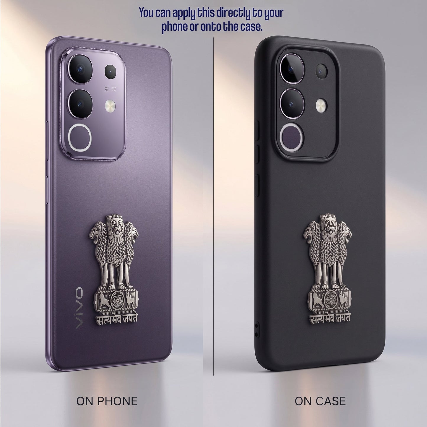 Vivo T4x 5G Compatible Satyamev Jayate 3D Metal Emblem Sticker