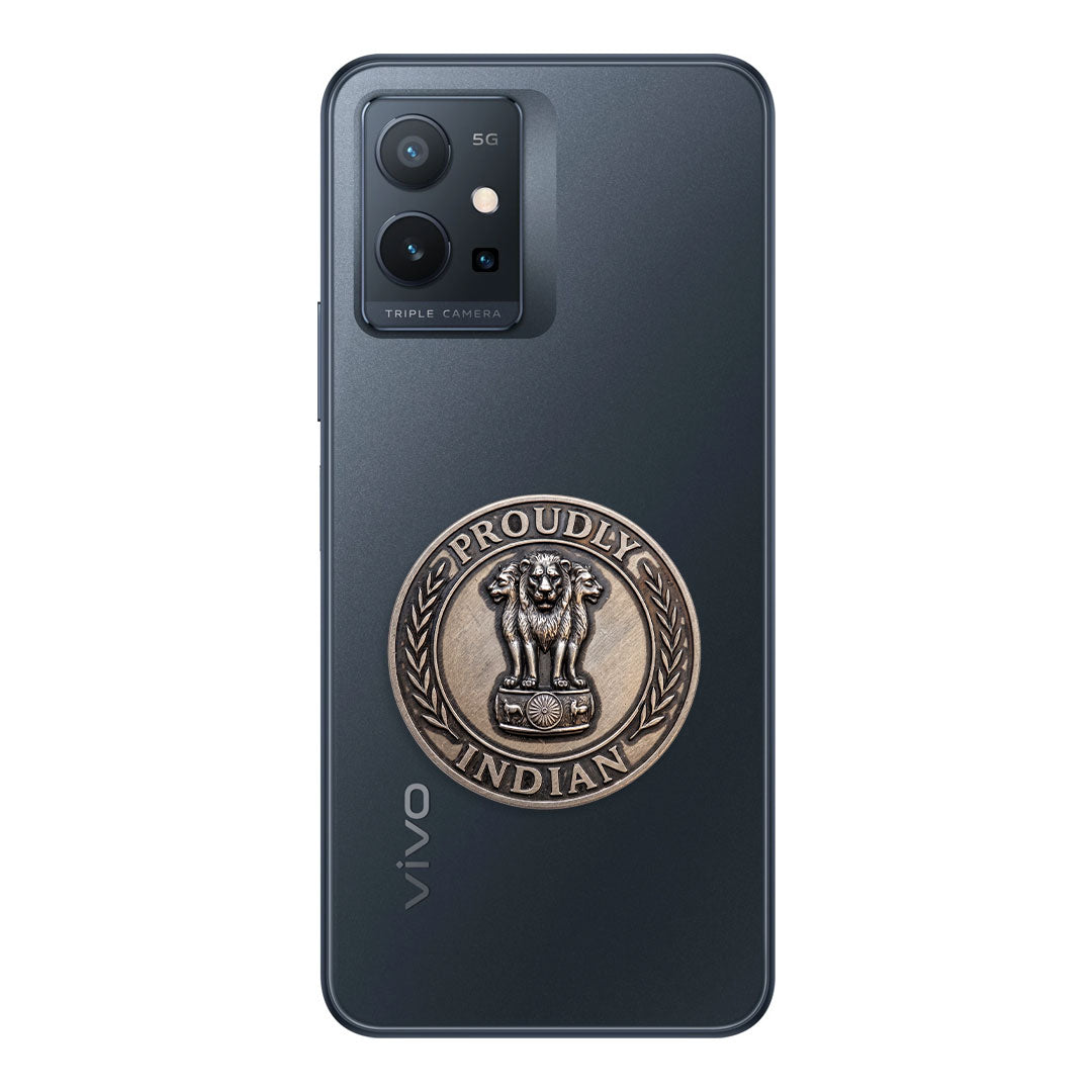 Vivo T1 5G Compatible Satyamev Jayate 3D Metal Emblem Sticker