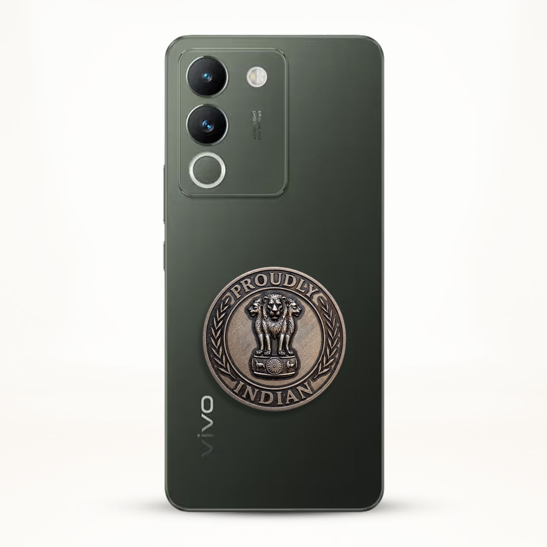 Vivo Y200 5G Compatible Satyamev Jayate 3D Metal Emblem Sticker