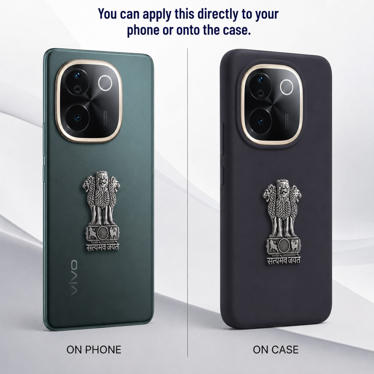 Vivo T3 Pro 5G Compatible Satyamev Jayate 3D Metal Emblem Sticker