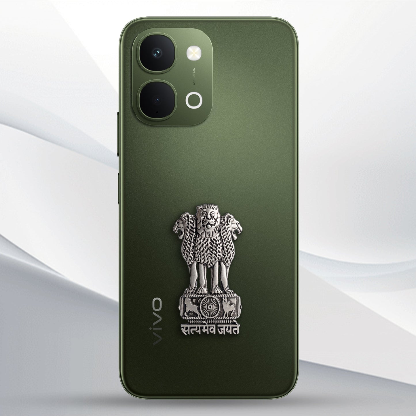 Vivo T5X 5G Compatible Satyamev Jayate 3D Metal Emblem Sticker