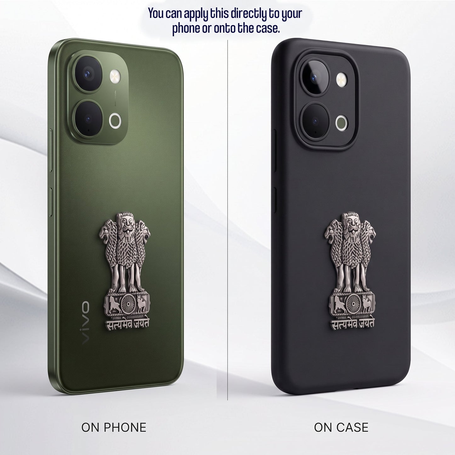 Vivo T5X 5G Compatible Satyamev Jayate 3D Metal Emblem Sticker