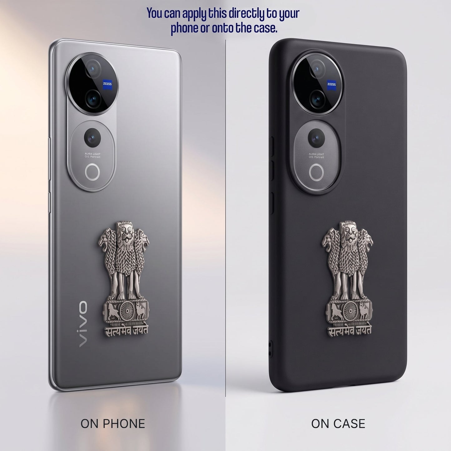 Vivo V40 Pro 5G Compatible Satyamev Jayate 3D Metal Emblem Sticker