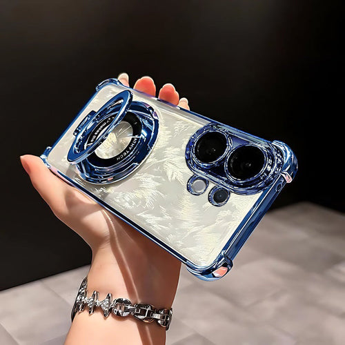 Vivo V60 5G Original Luxury Magnifier Ring Stand Shockproof Airbags Corner Case