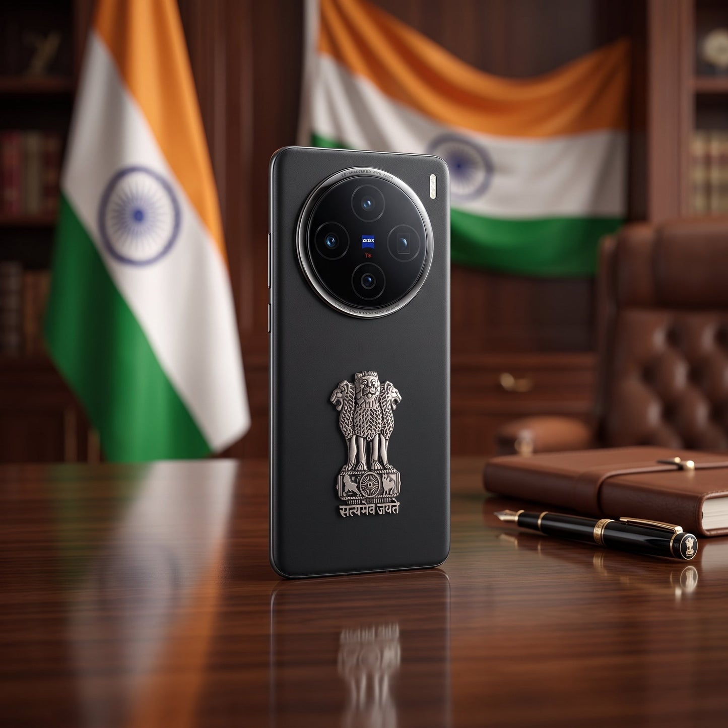 Vivo X200 5G Compatible Satyamev Jayate 3D Metal Emblem Sticker