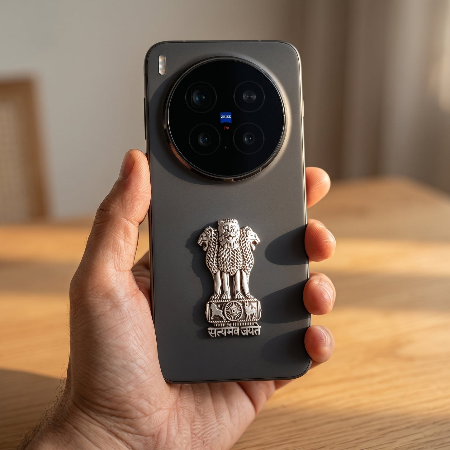 Vivo X300 Pro 5G Compatible Satyamev Jayate 3D Metal Emblem Sticker