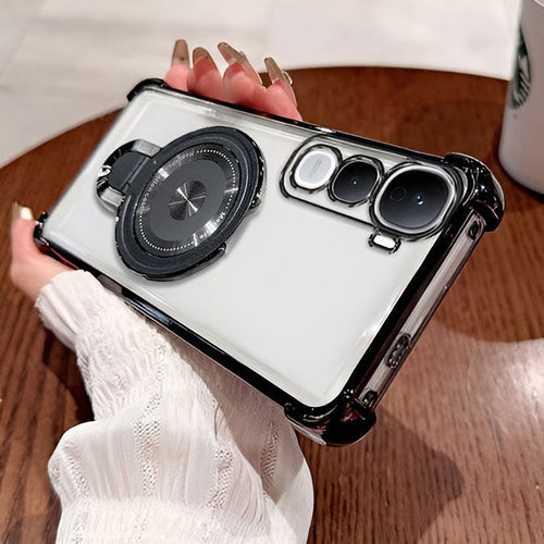 Vivo Y400 Pro 5G Luxury Four Corner Invincible Bracket Ring Stand Case