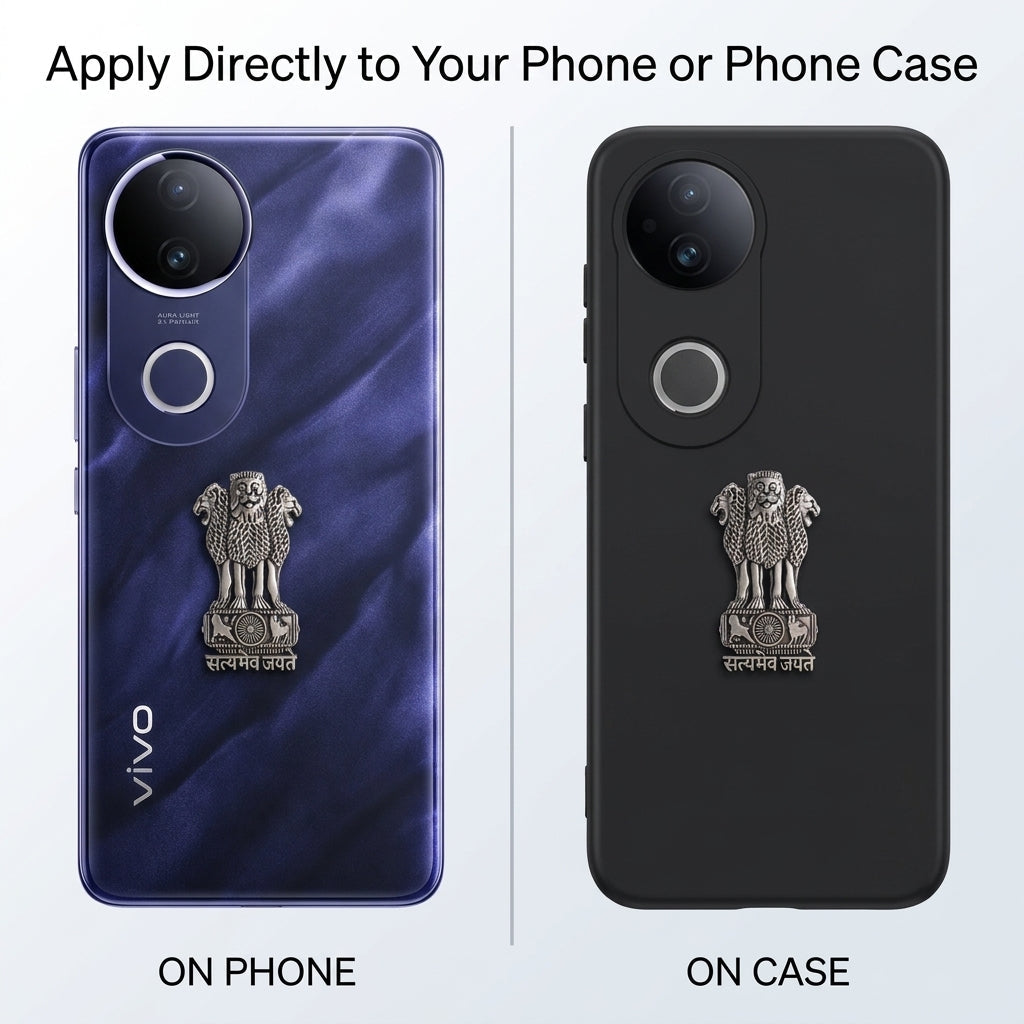 Vivo T4R 5G Compatible Satyamev Jayate 3D Metal Emblem Sticker