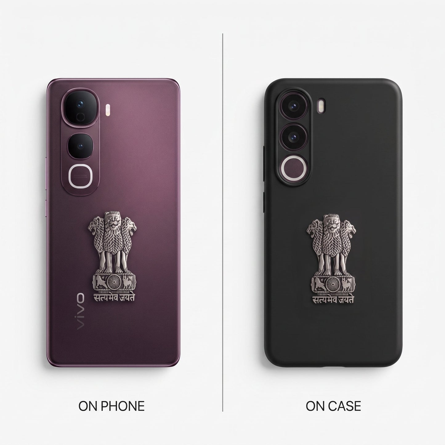 Vivo Y400 Pro 5G Compatible Satyamev Jayate 3D Metal Emblem Sticker