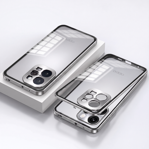 Oppo Reno 15 Pro Mini 5G Aluminium Metal Bumper Shield Transparent Back Case