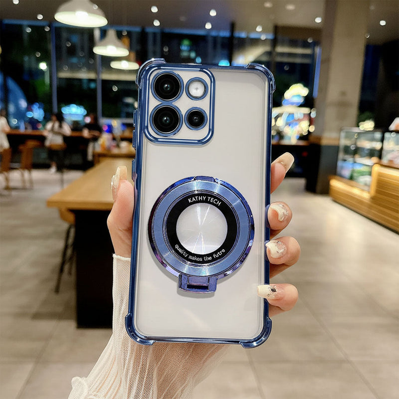 Motorola Edge 50 Neo 5G Original Luxury Magnifier Ring Stand Shockproof Airbags Corner Case